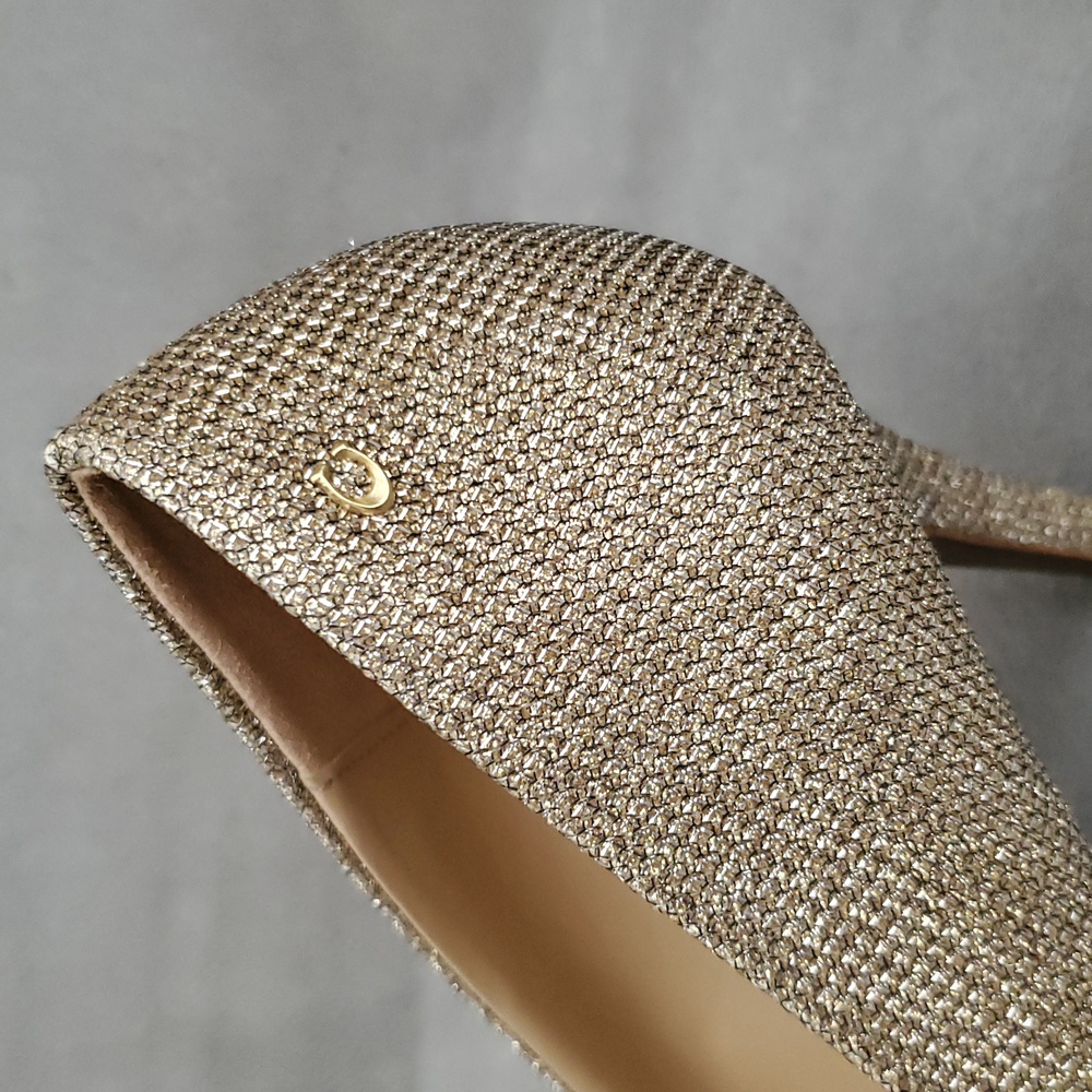 COACH Addie Gold Glitter Pointed Toe Pump Heels SIZE: 8.5B - Picture 5 of 12